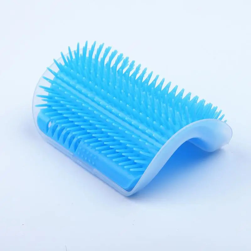 Cat Self-Groomer Brush & Massage Comb with Catnip – Corner Wall Scratcher for Kittens & Cats