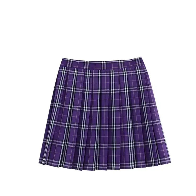 Plaid Pleated Mini Skirt