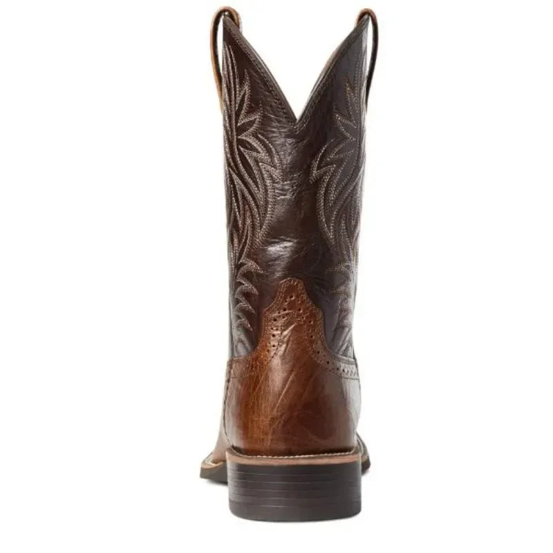 Men's Handmade Embroidery Western Cowboy Boots – Pointed Toe Mid-Calf