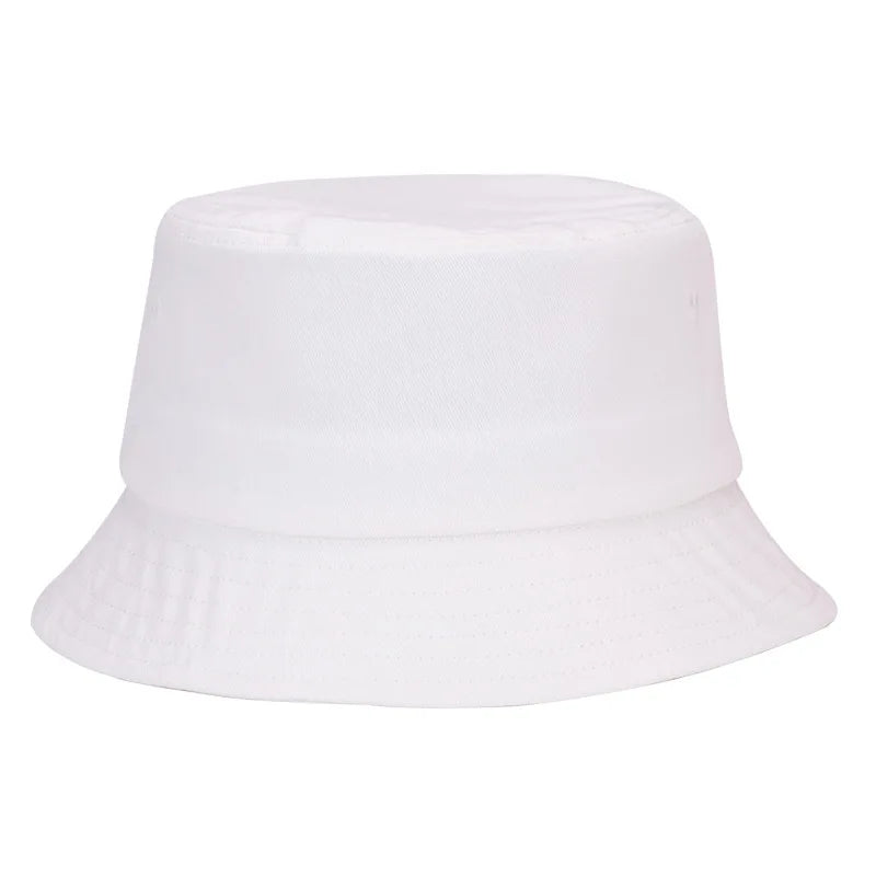 100% Cotton Solid Color Bucket Hat | Summer Sun Protection & Breathable Round Crown