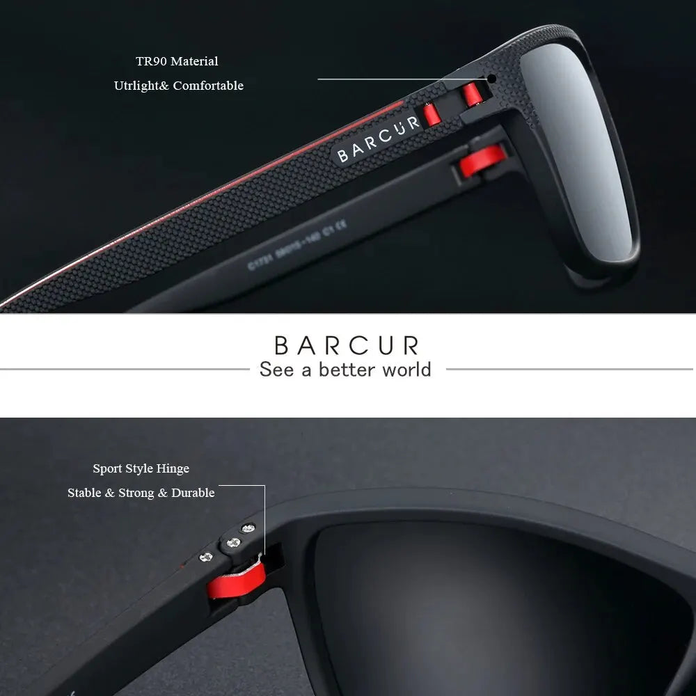 Gafas de sol polarizadas BARCUR TR90 – Montura deportiva ligera UV400