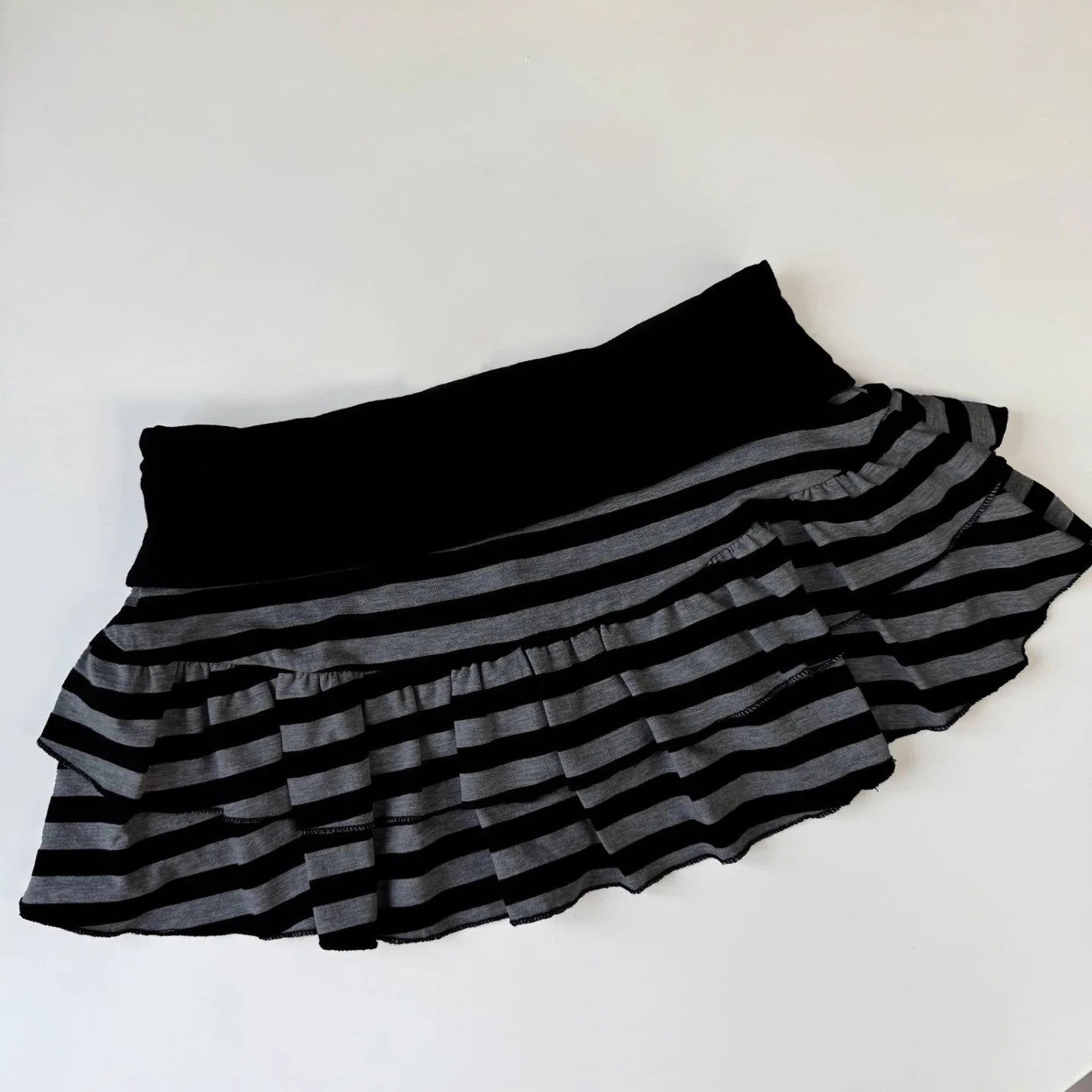 Y2K Striped Color Block Mini Skirt