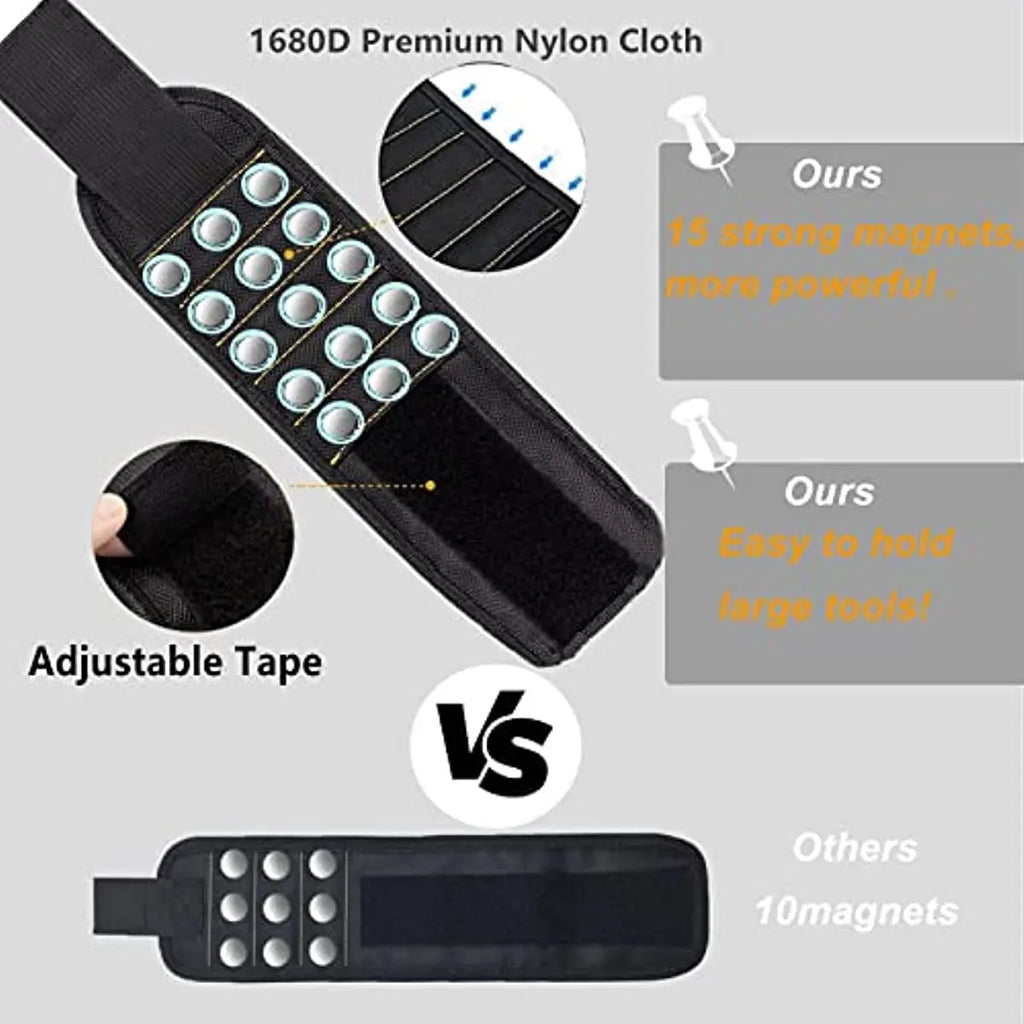 Magnetic Wristband Tool Holder – Strong Magnet Wrist Strap for Screws, Nails & Bits