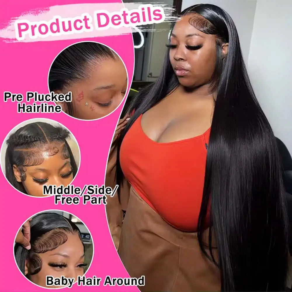Straight Human Hair Lace Front Wig – Glueless HD Lace | 13x4, 13x6, 5x5