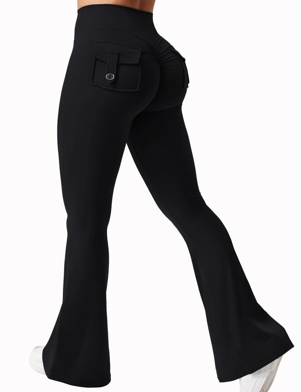 Leggings de yoga de pierna ancha para mujer, nuevos, de alta elasticidad, sensación de desnudez, compresión, ropa de trabajo de fitness con bolsillos, pantalón de yoga