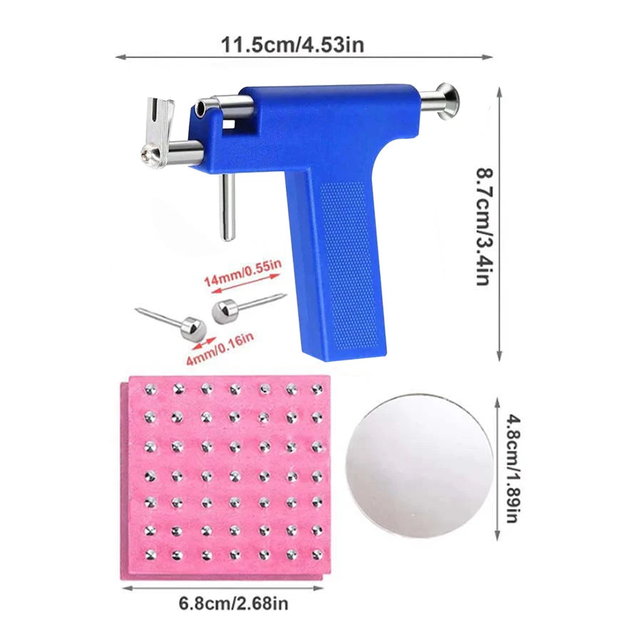 Professional Ear Piercing Kit – Gun + 98 Stainless Steel Studs