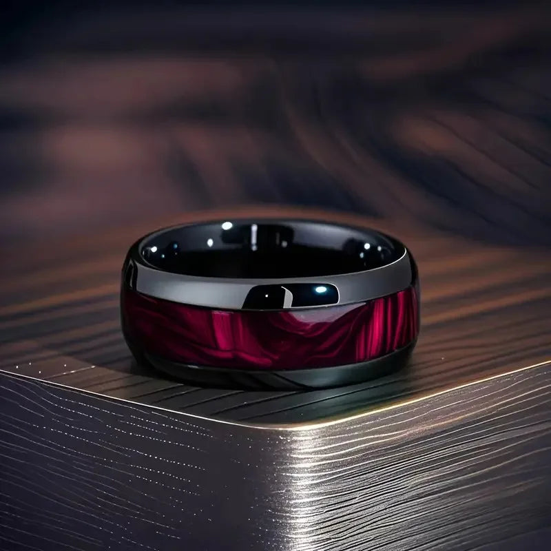 Cyberpunk 8mm Stainless Steel Ring | Gothic Punk Biker Jewelry for Men & Women