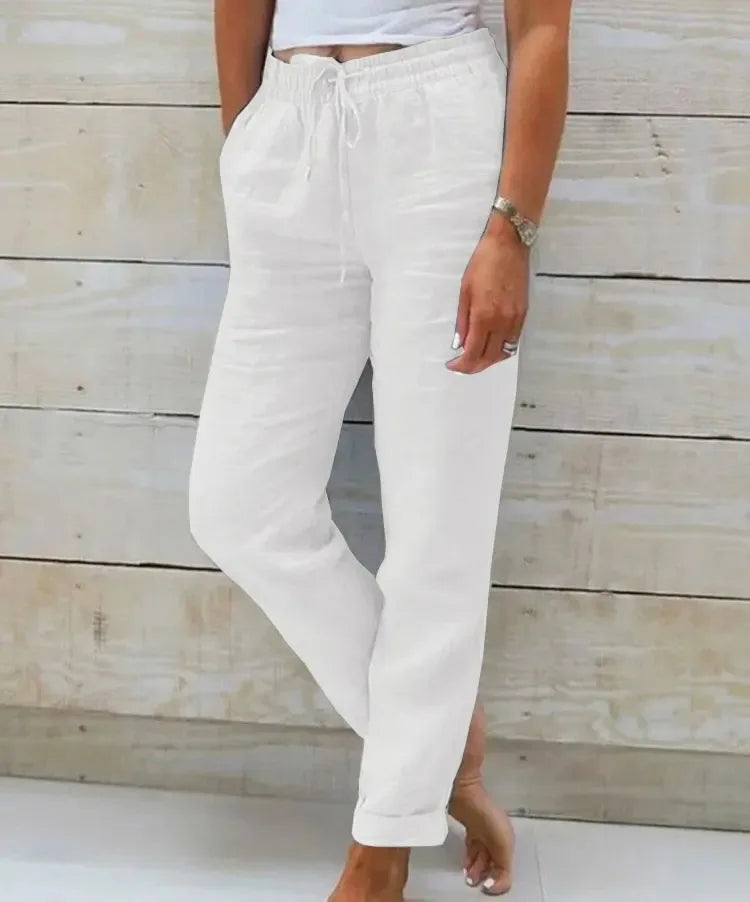 Women's Cotton Linen Casual Pencil Pants