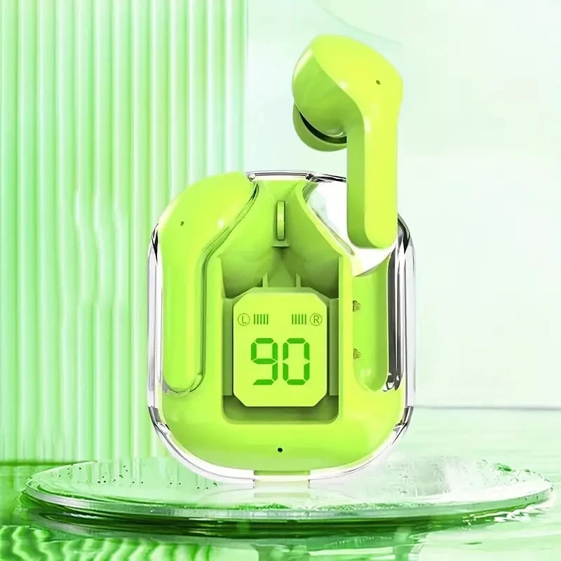 T2 Wireless Earbuds – Transparent Case, HiFi Sound, LED Display, Built-in Mic