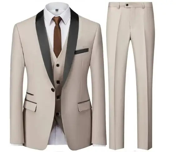 Men's 3-Piece Slim Fit Suit - Blazer, Vest & Pants (XXS-XXXL)