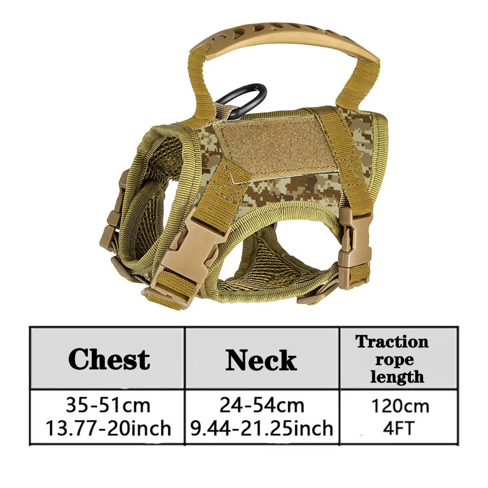 Tactical Cat & Dog Harness with Leash – Adjustable Soft Mesh Vest with Handle