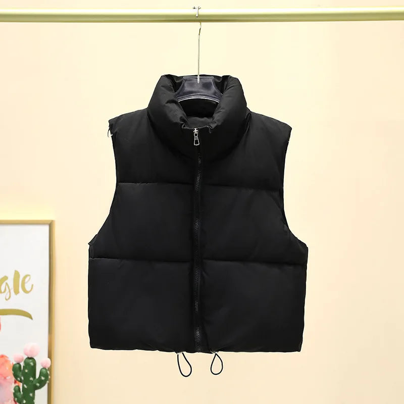 Cropped Quilted Puffer Vest – 5 Colors