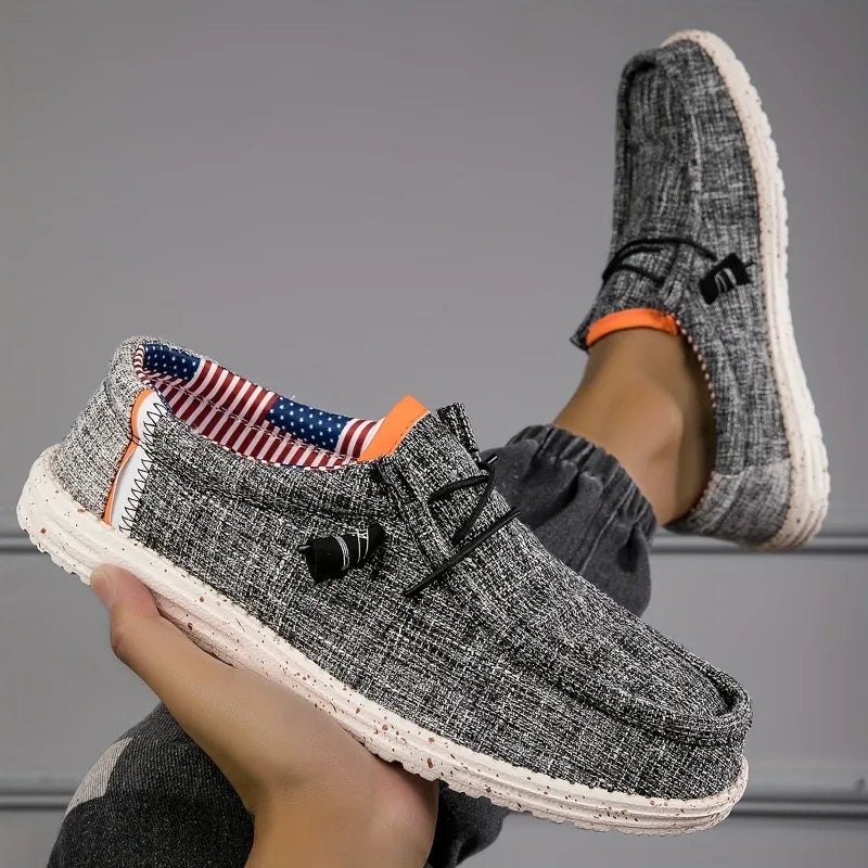 Mocasines sin cordones de lona para hombre | Zapatos informales ligeros y transpirables