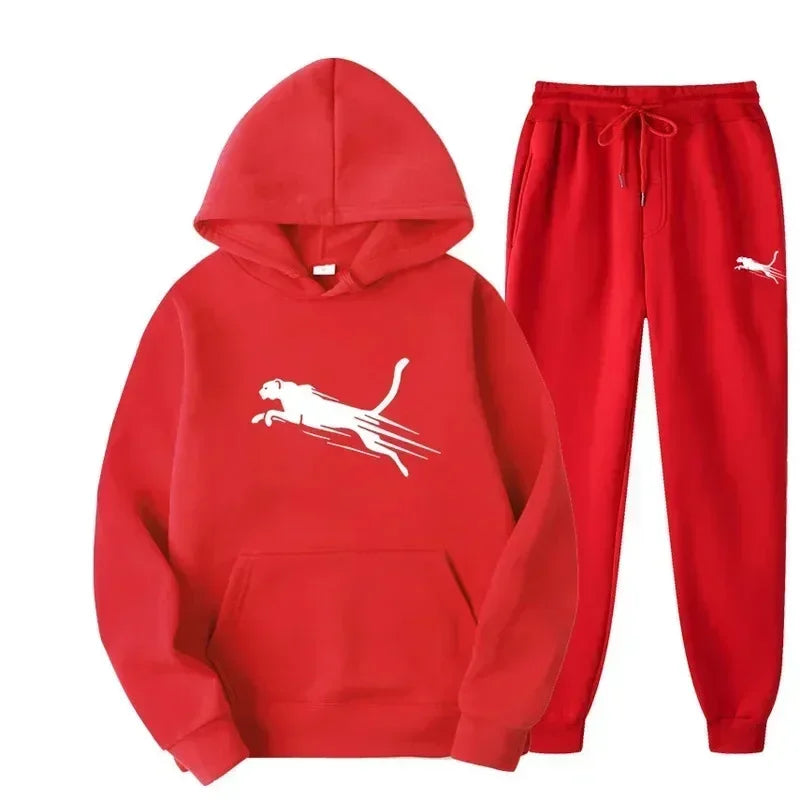 Printed Hoodie & Drawstring Pants Set