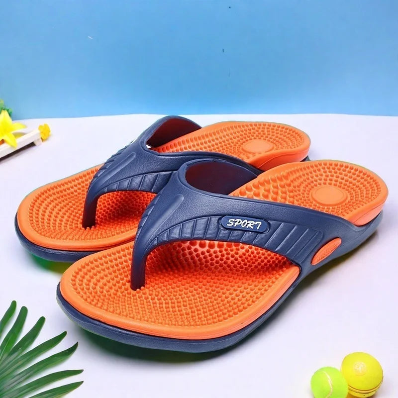 Men's Lightweight EVA Massage Sandals – Slip-On Flip Flops for Beach, Home & Outdoor