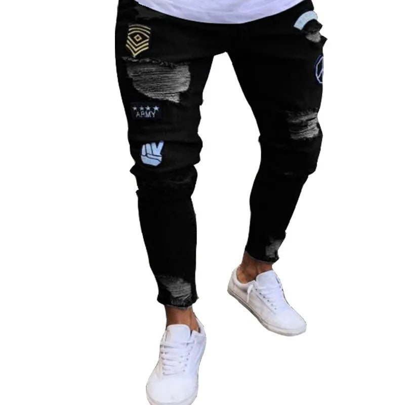 Unisex Solid Stretch Denim Straight-Leg Jeans