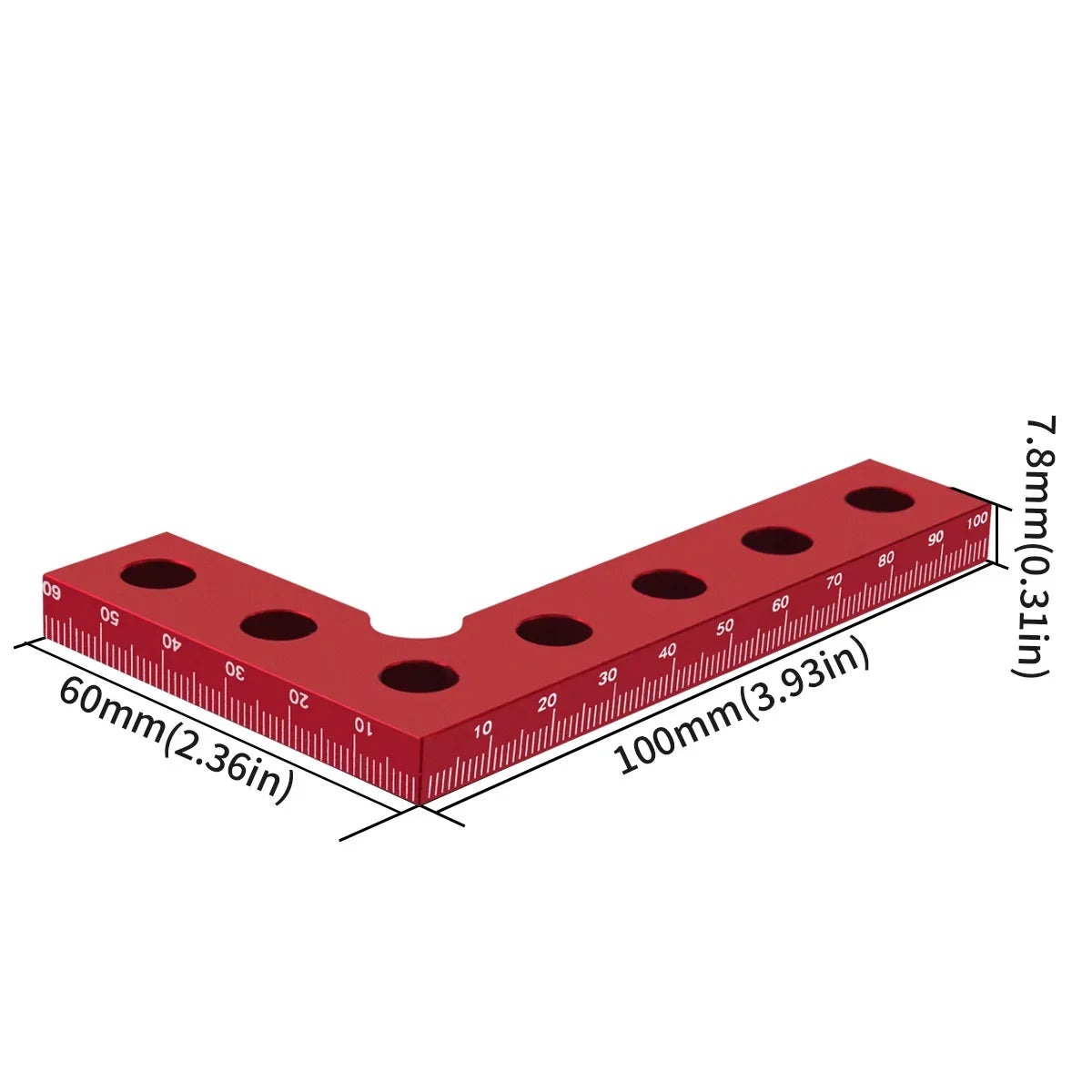 90-Degree Aluminum Marking Square — Precision Right Angle Ruler for Woodworking
