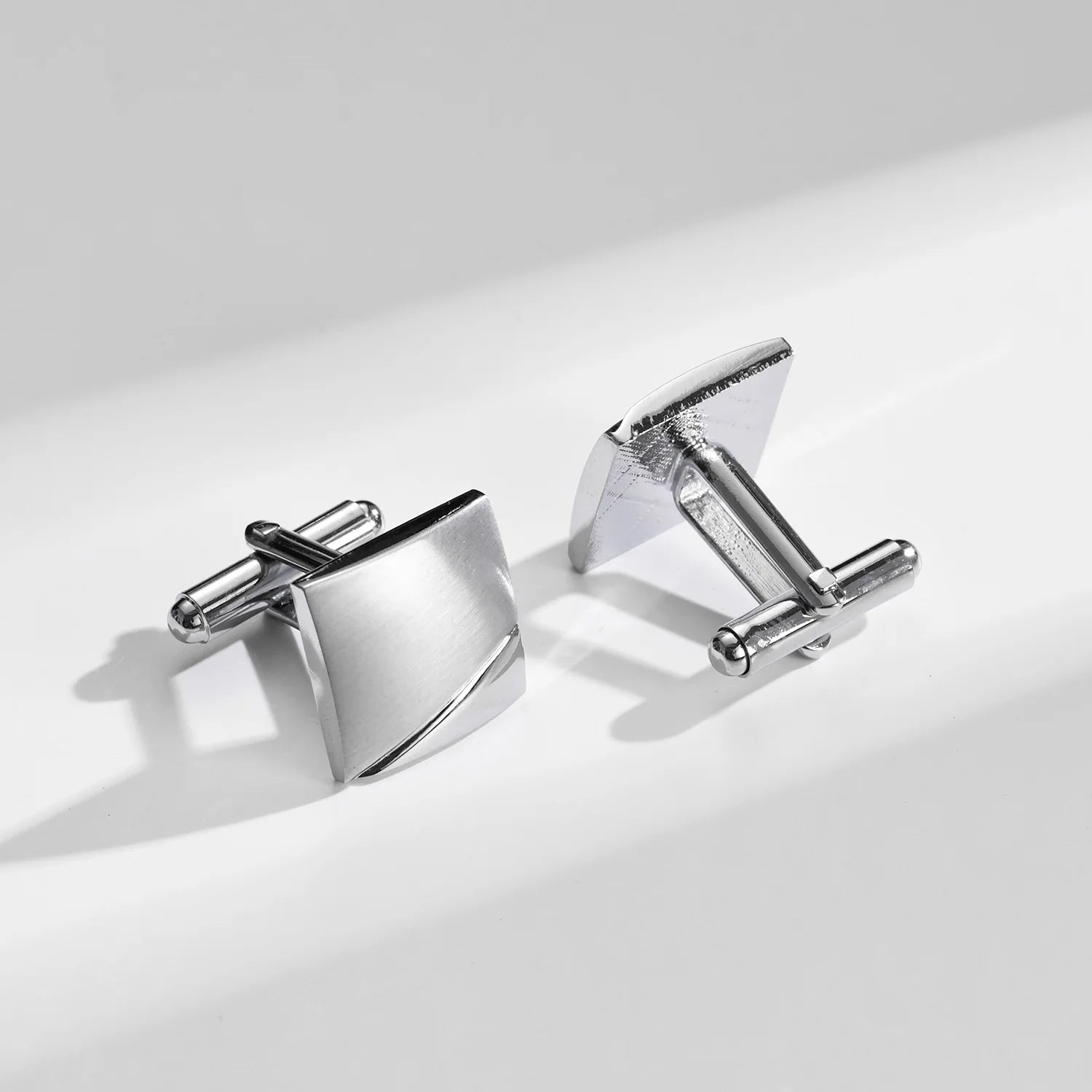 Square Cufflinks & Tie Clip Set | Unisex Dress Shirt Accessories