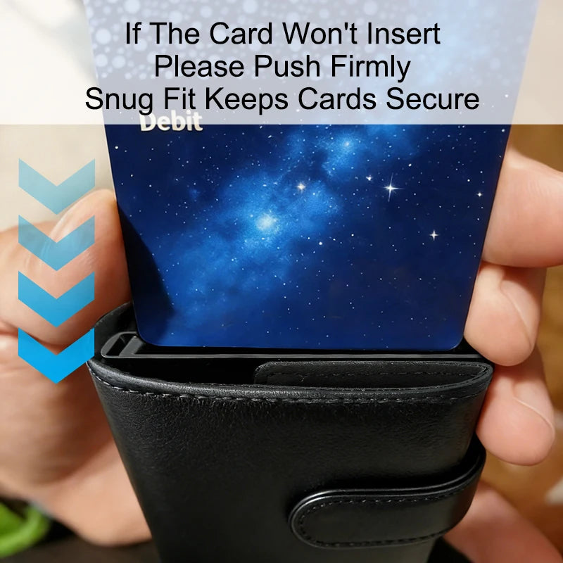 RFID Trifold Wallet — Slim Microfiber Leather Card Holder with Coin & Note Compartments