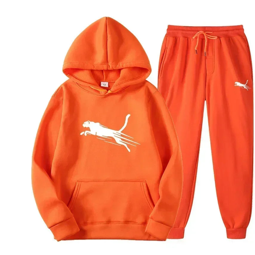 Printed Hoodie & Drawstring Pants Set