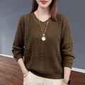 Pointelle V-Neck Knit Sweater – 5 Colors