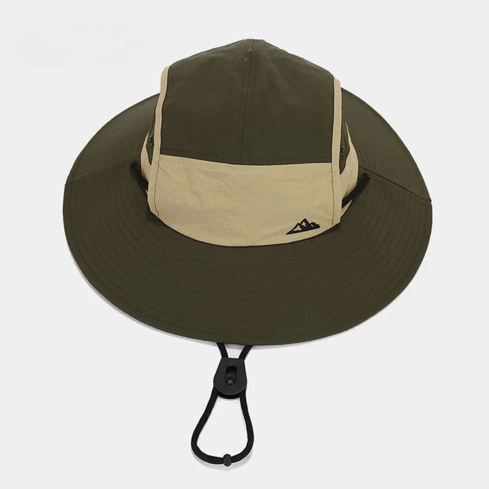 Gorro de protección solar de verano para mujer y hombre, para senderismo, pesca, visera, gorra de ala ancha con chal, de secado rápido, de pescador