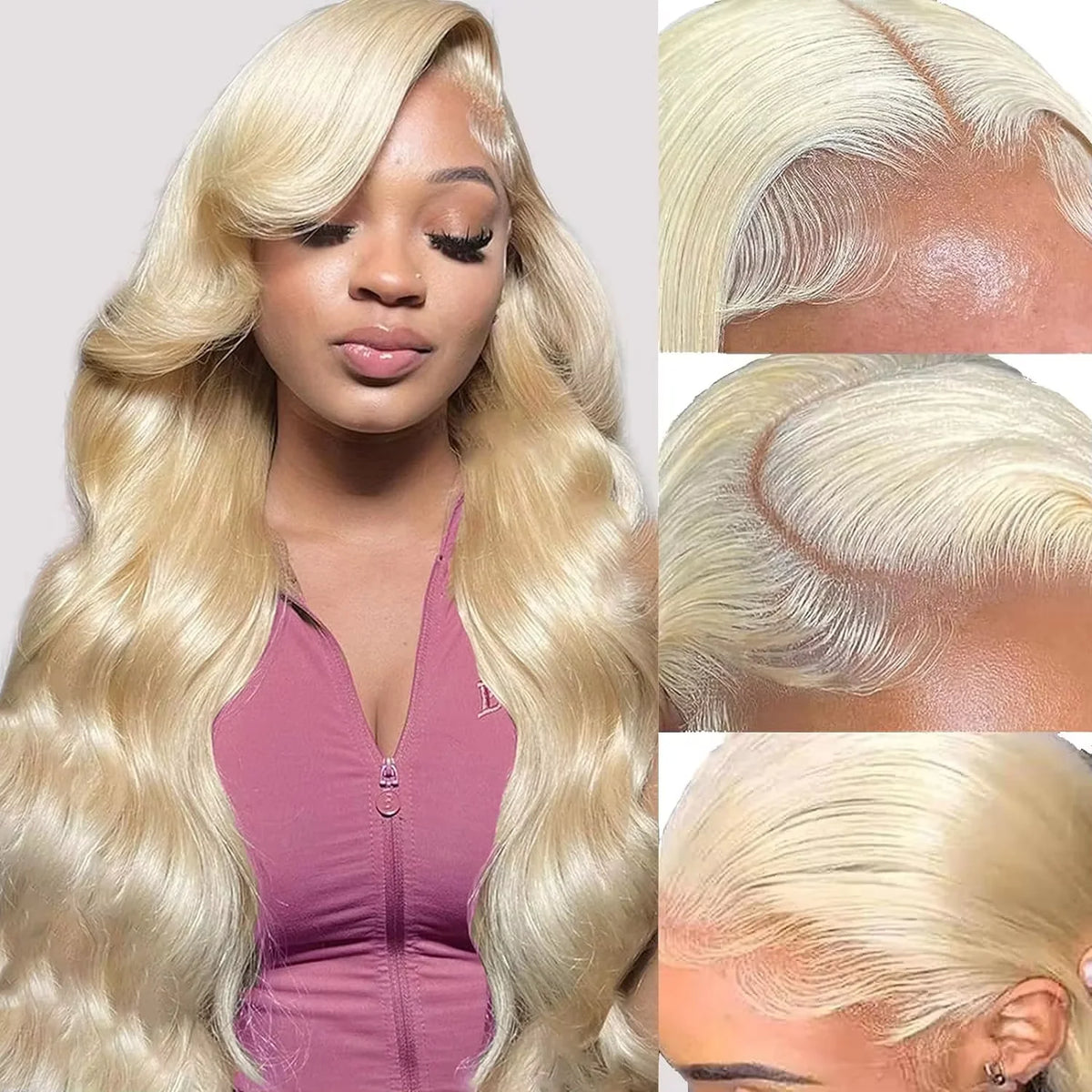 613 Honey Blonde HD Lace Front Wig – Straight & Body Wave | Brazilian Human Hair