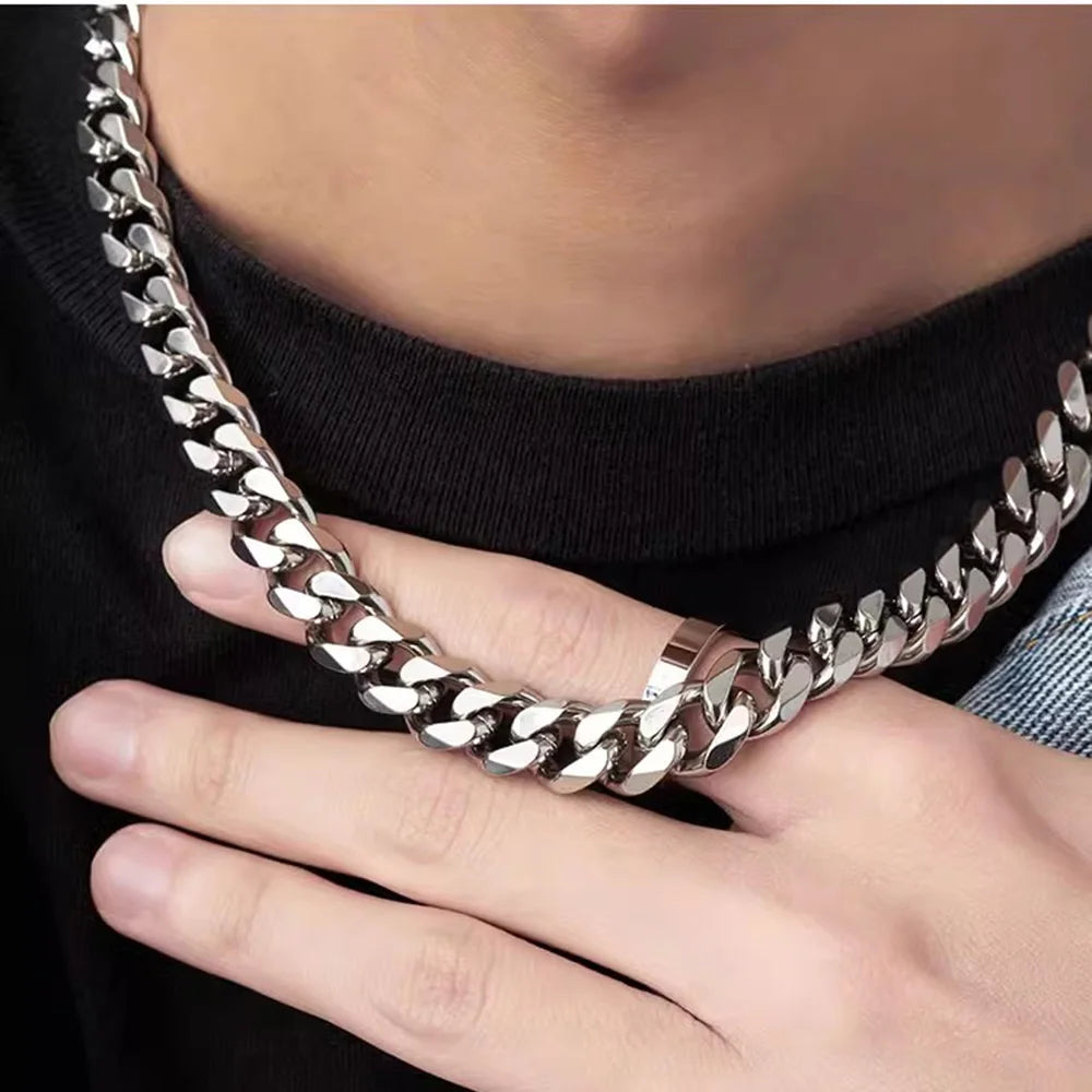 Stainless Steel Cuban Link Chain Necklace – 3/5/7mm | Men & Women
