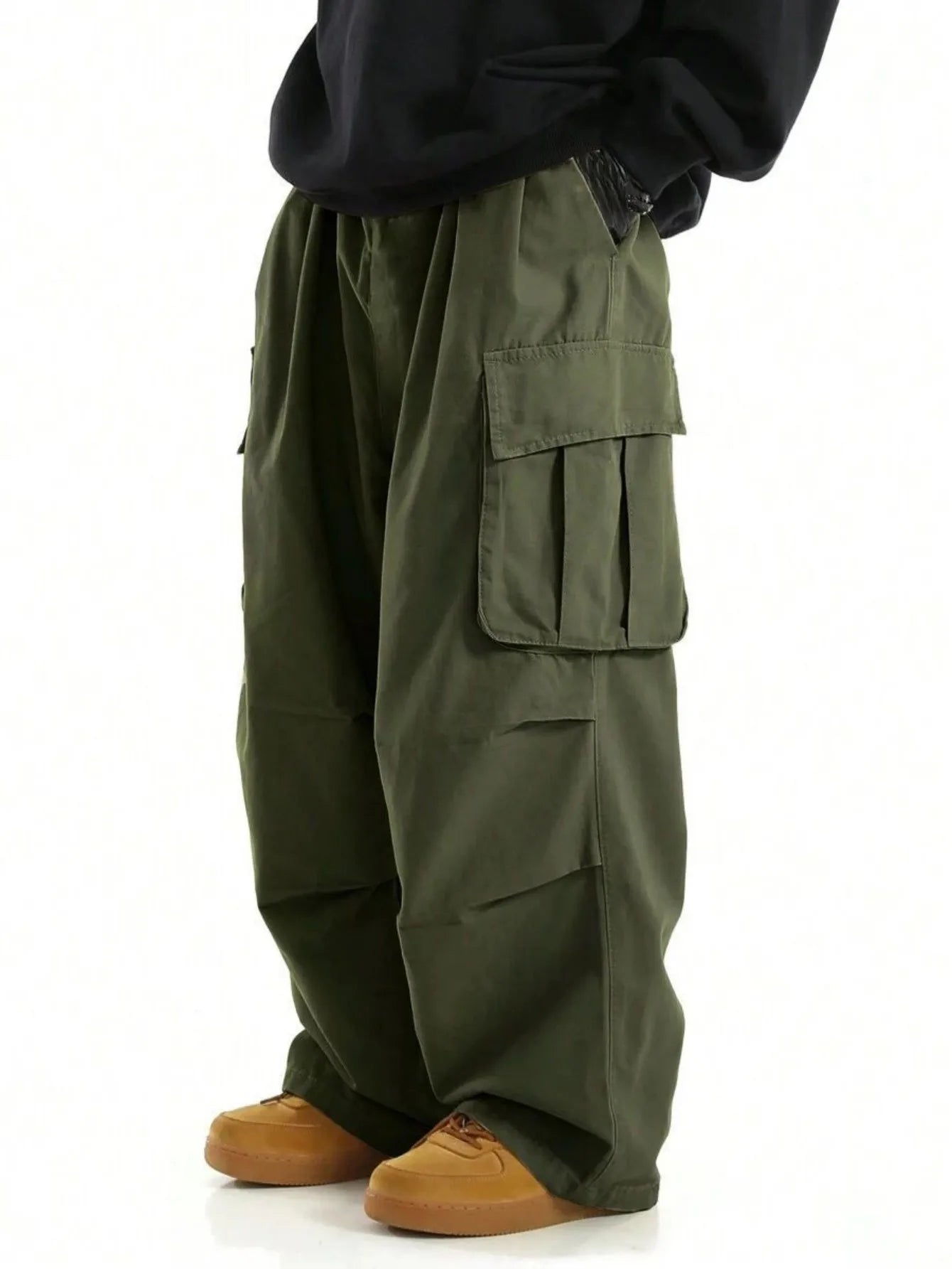 Unisex Plus Size Wide Leg Cargo Pants