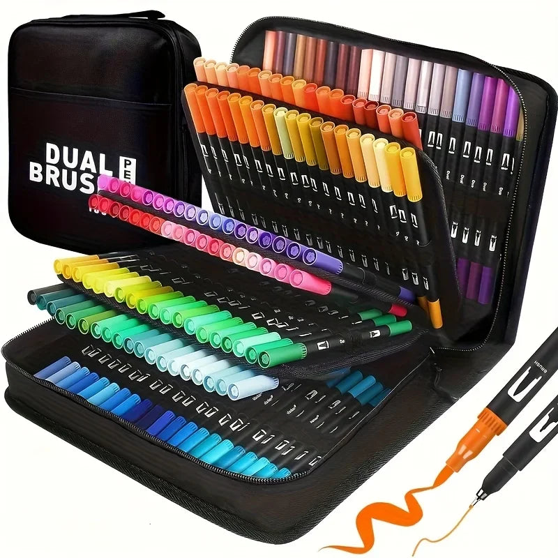 Double-Ended Watercolor Markers – 24-Color Art Set