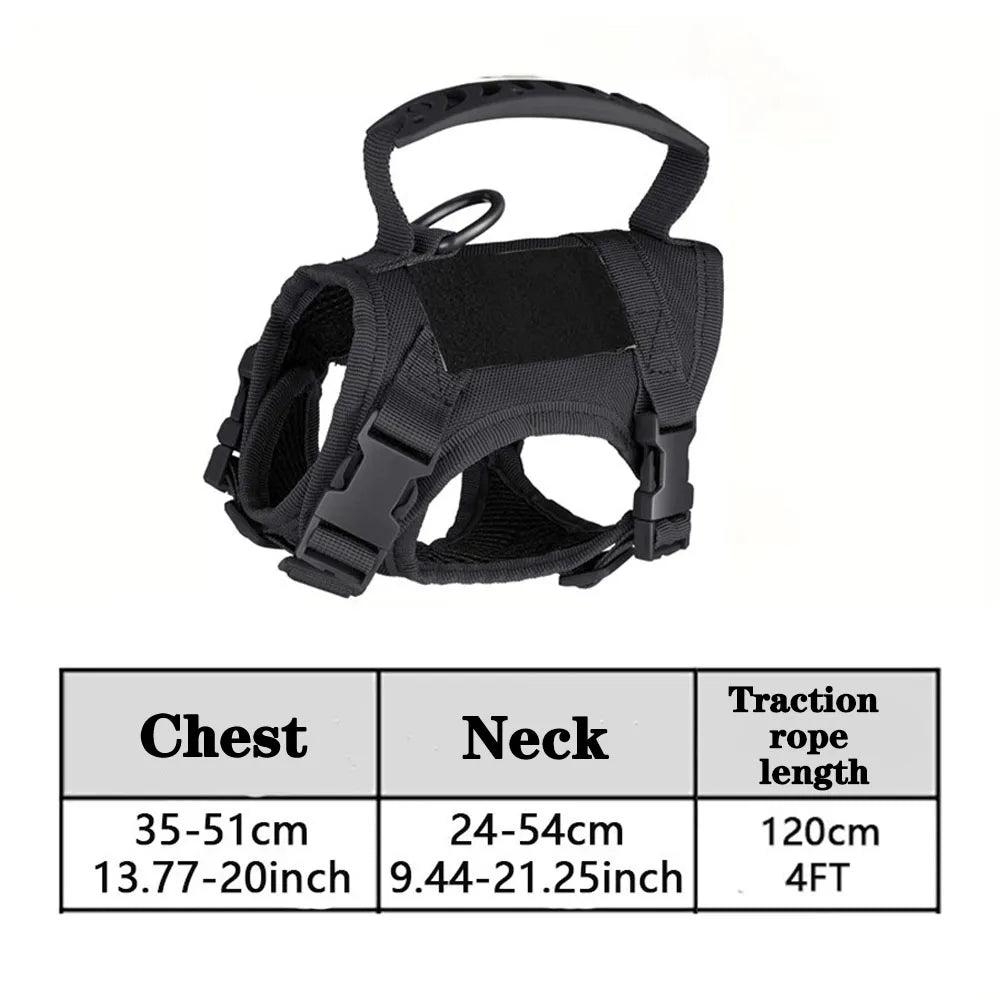 Tactical Cat & Dog Harness with Leash – Adjustable Soft Mesh Vest with Handle