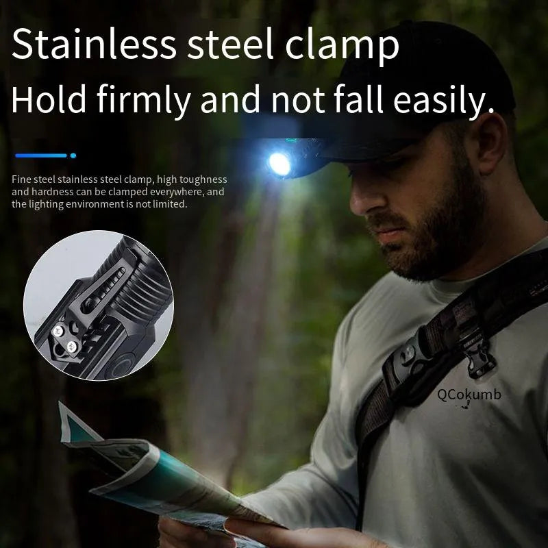 Mini Tactical LED Flashlight – 3-Core 450 Lumen, Rechargeable, 200m Range, Pen Clip