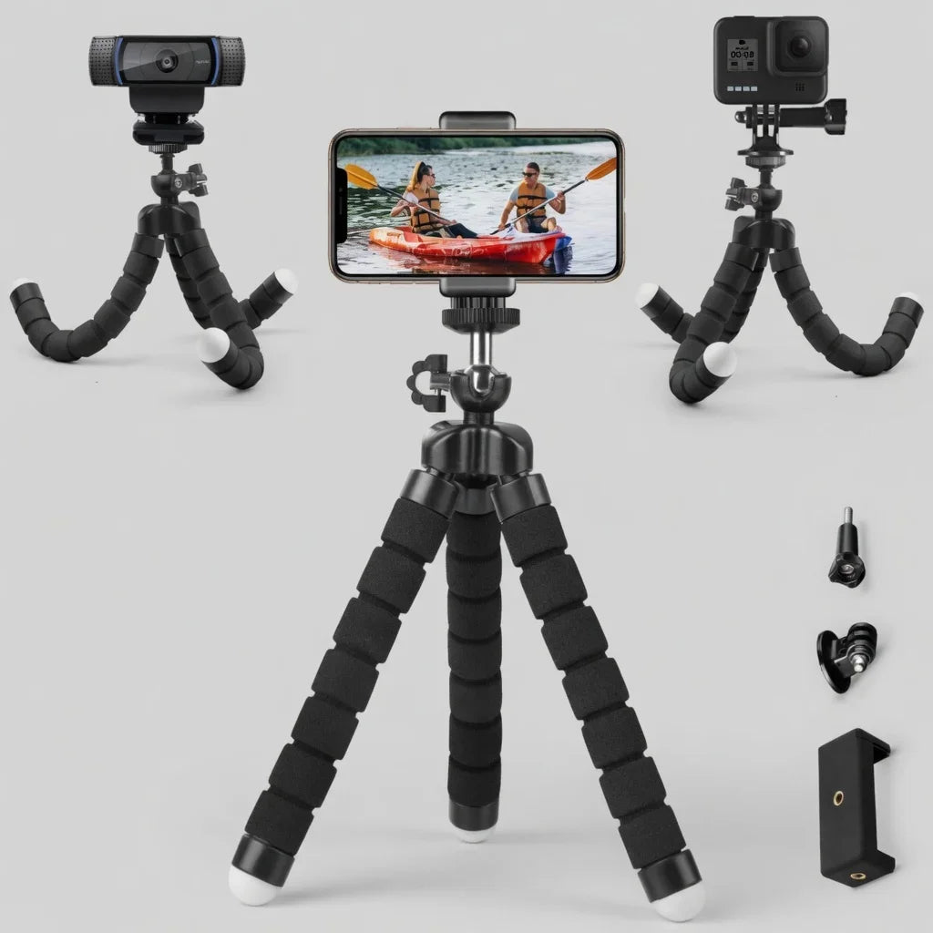 Mini Flexible Octopus Tripod – Universal Phone & Camera Stand with Remote