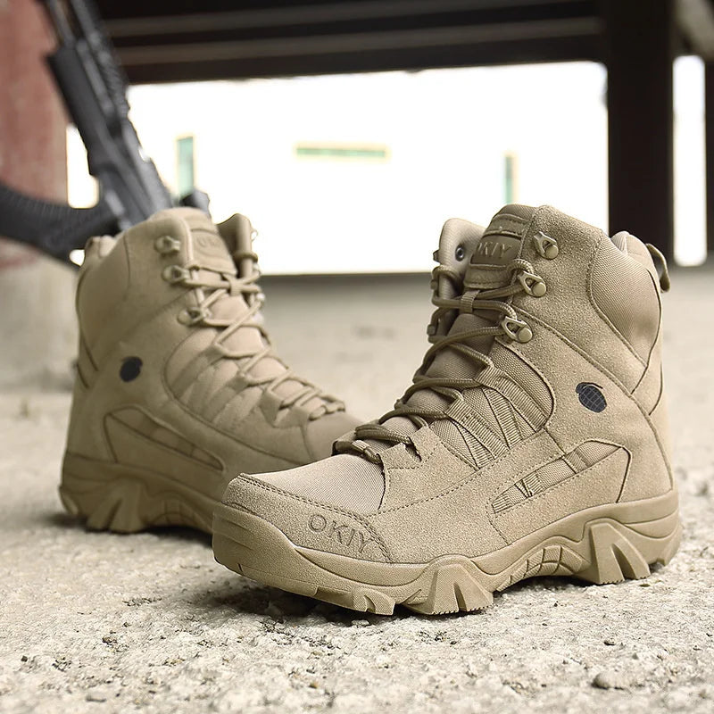Botas tácticas de tobillo para hombre | Botas impermeables de senderismo y trabajo para exteriores