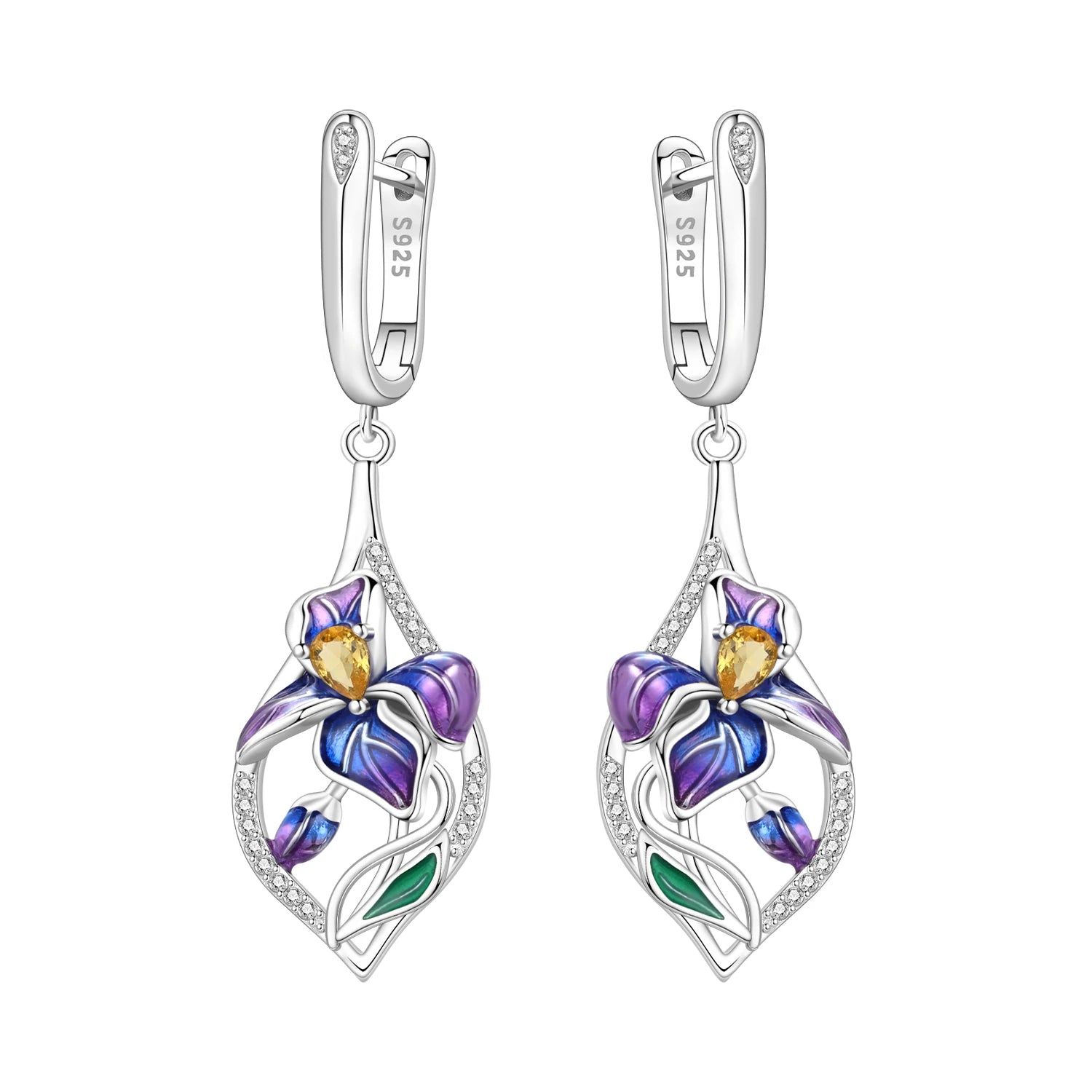 925 Sterling Silver Zircon Butterfly Drop Earrings – Women's Fine Jewelry