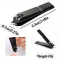 Black Stainless Steel Nail Clipper Set – 4-Piece Manicure Kit with Nano Glass File