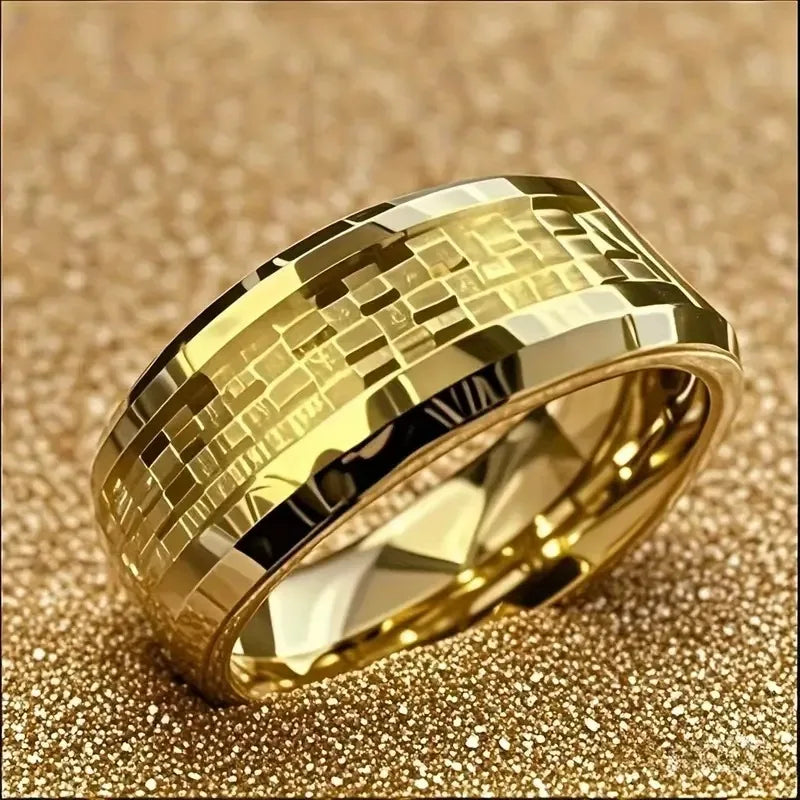 Cyberpunk 8mm Stainless Steel Ring | Gothic Punk Biker Jewelry for Men & Women