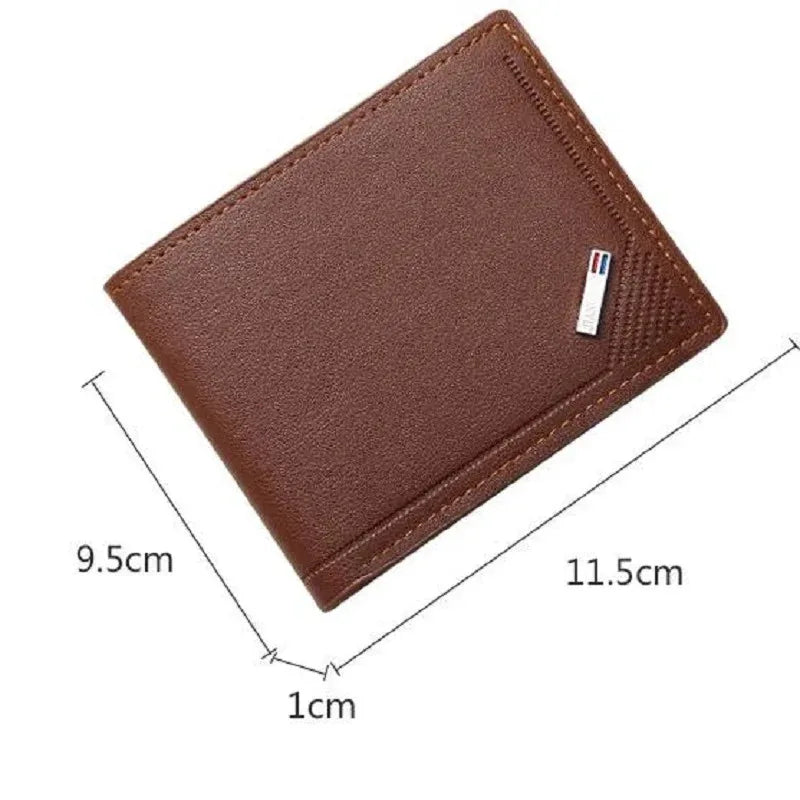 Men's Minimalist Foldable Wallet — Slim PU Leather Short Wallet
