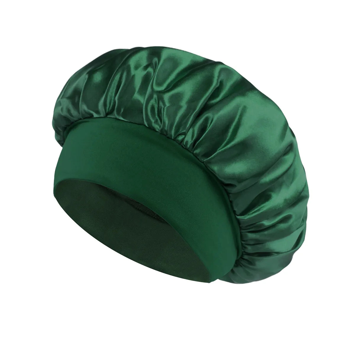 1 unidad de gorro de satén de seda suave con forro, gorro de satén grande para el cabello, gorro de ducha para dormir, envoltura para el cabello largo, herramienta de salón