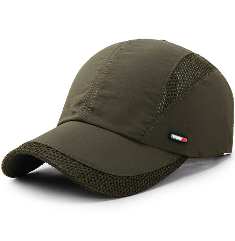 Gorra de béisbol de secado rápido - Ajustable, transpirable, protección solar para deportes al aire libre y todas las estaciones