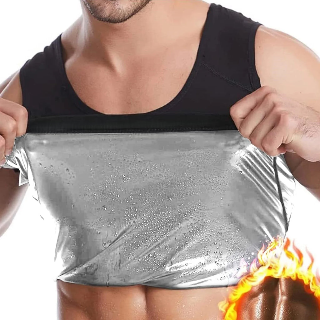 Men's Sauna Sweat Shirt – Short Sleeve Body Shaper & Gym Vest