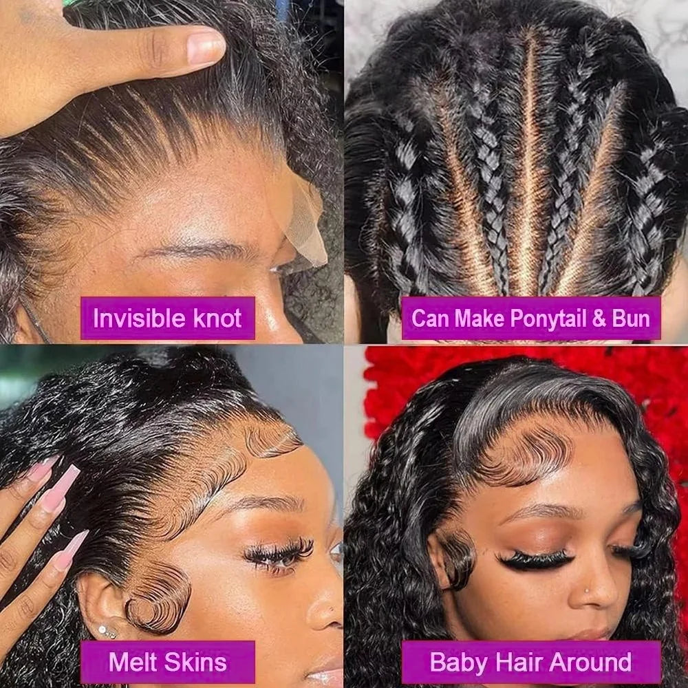 Deep Wave Lace Front Wig – 250% Density | Brazilian Human Hair | 13x4, 13x6 & 5x5