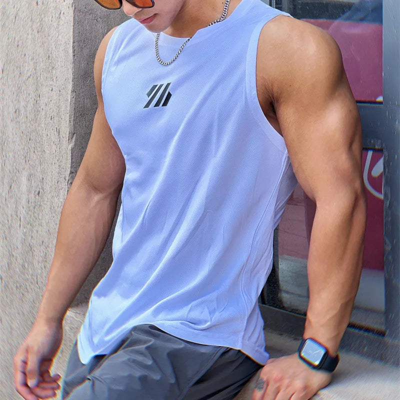 Men's Mesh Gym Vest – Sleeveless Tank Top for Training & Sports