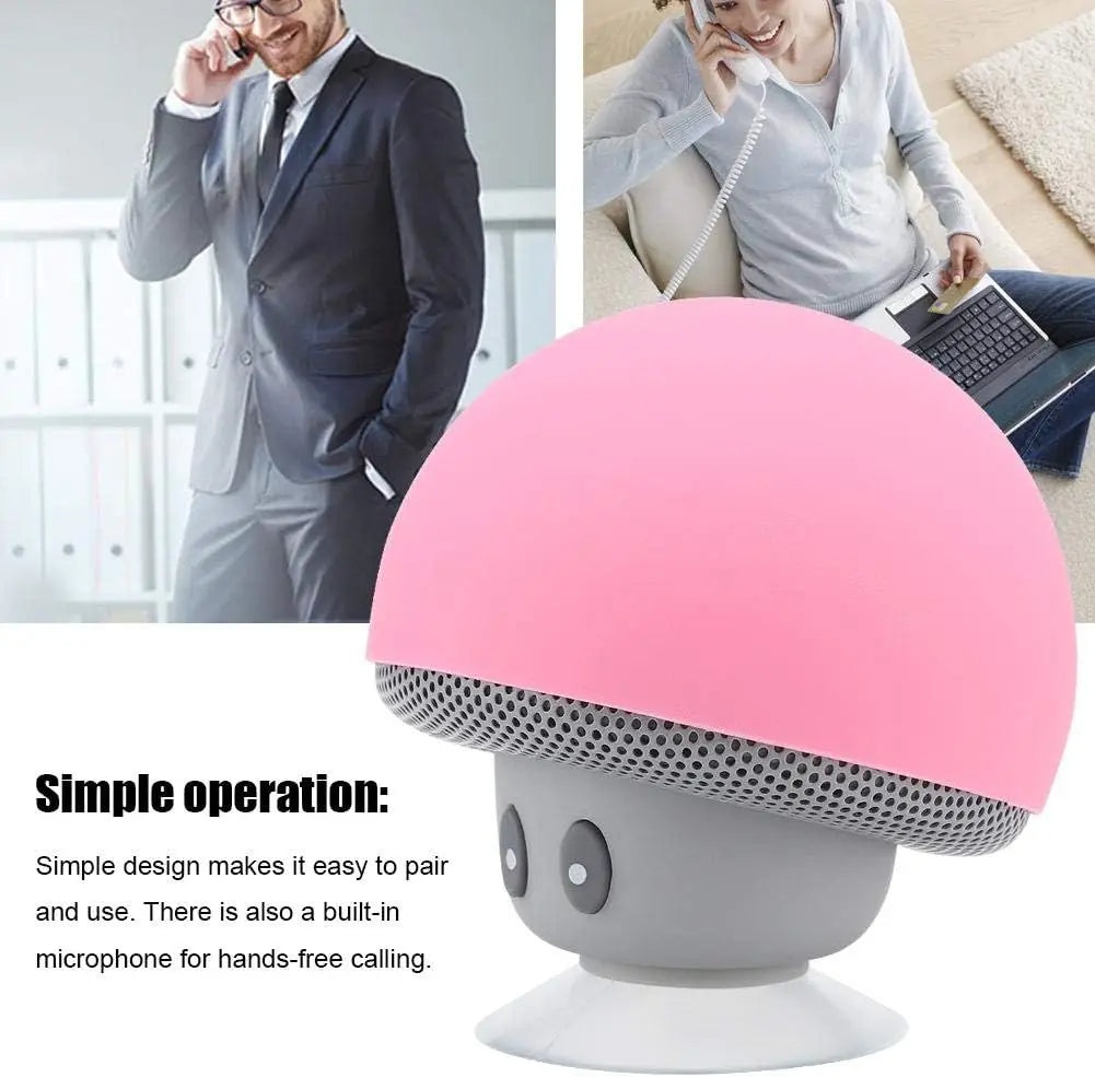 Mushroom Bluetooth Speaker – Wireless, Waterproof & Portable with Suction Cup