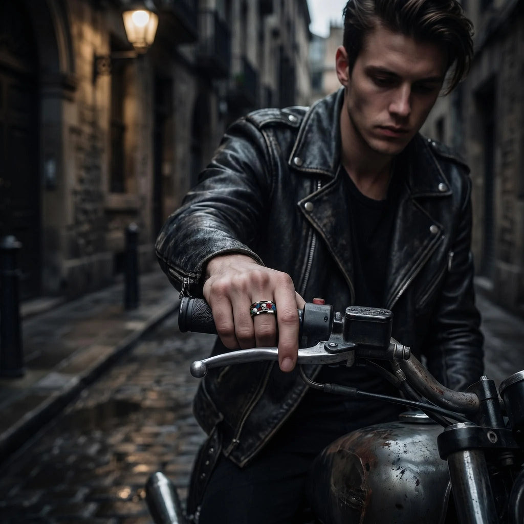 Cyberpunk 8mm Stainless Steel Ring | Gothic Punk Biker Jewelry for Men & Women