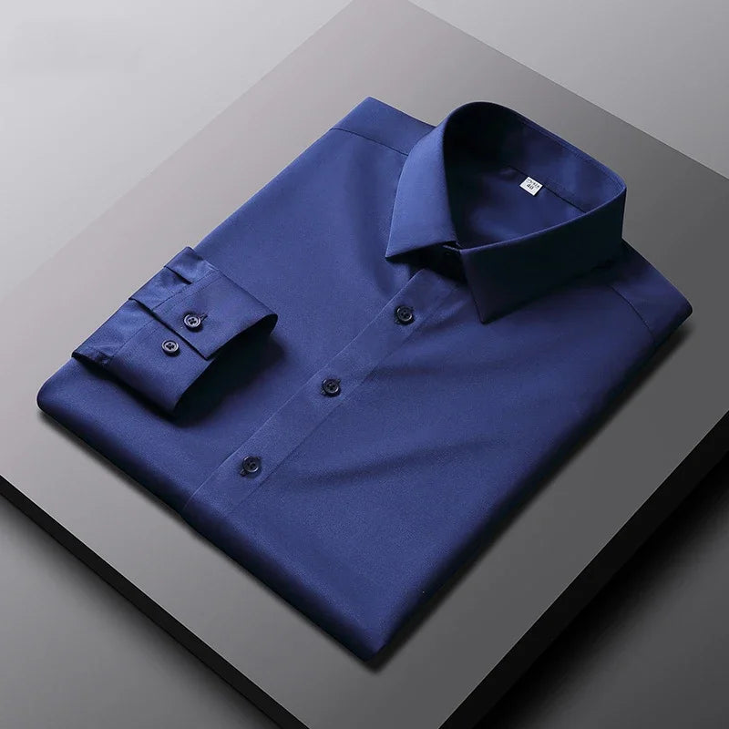 Camisa de manga larga para hombre resistente a las arrugas