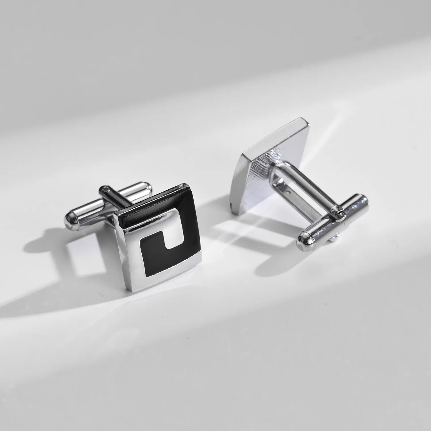 Square Cufflinks & Tie Clip Set | Unisex Dress Shirt Accessories
