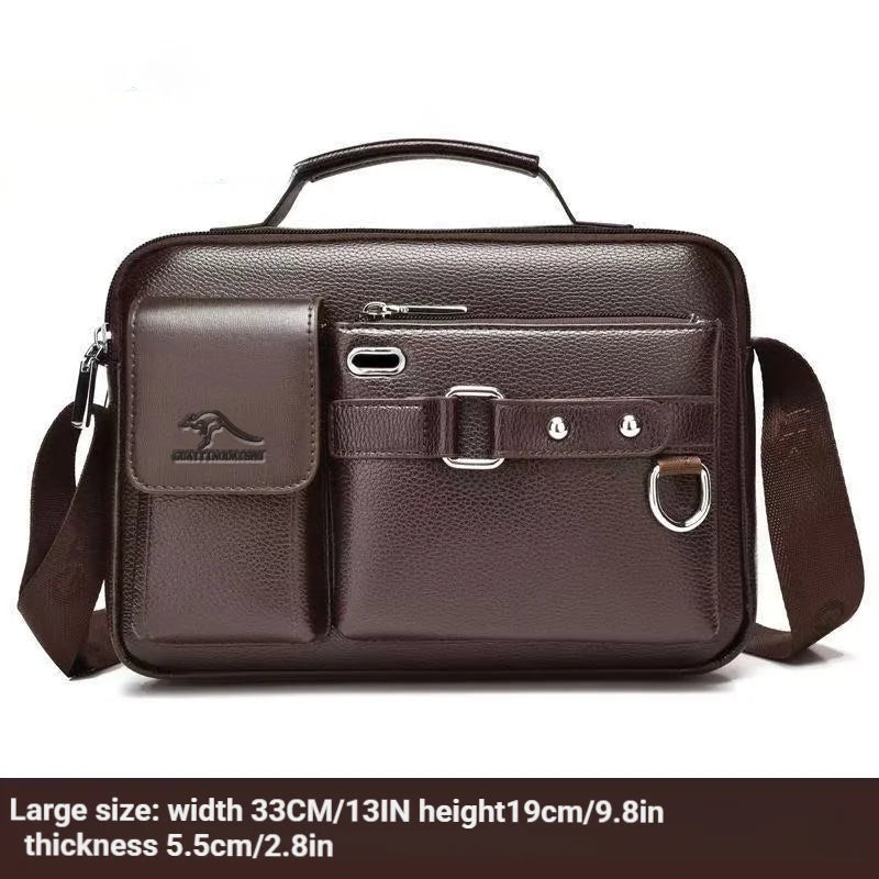 Men's Retro Waterproof Messenger Bag — Large Capacity Laptop Briefcase for Work, Travel & School