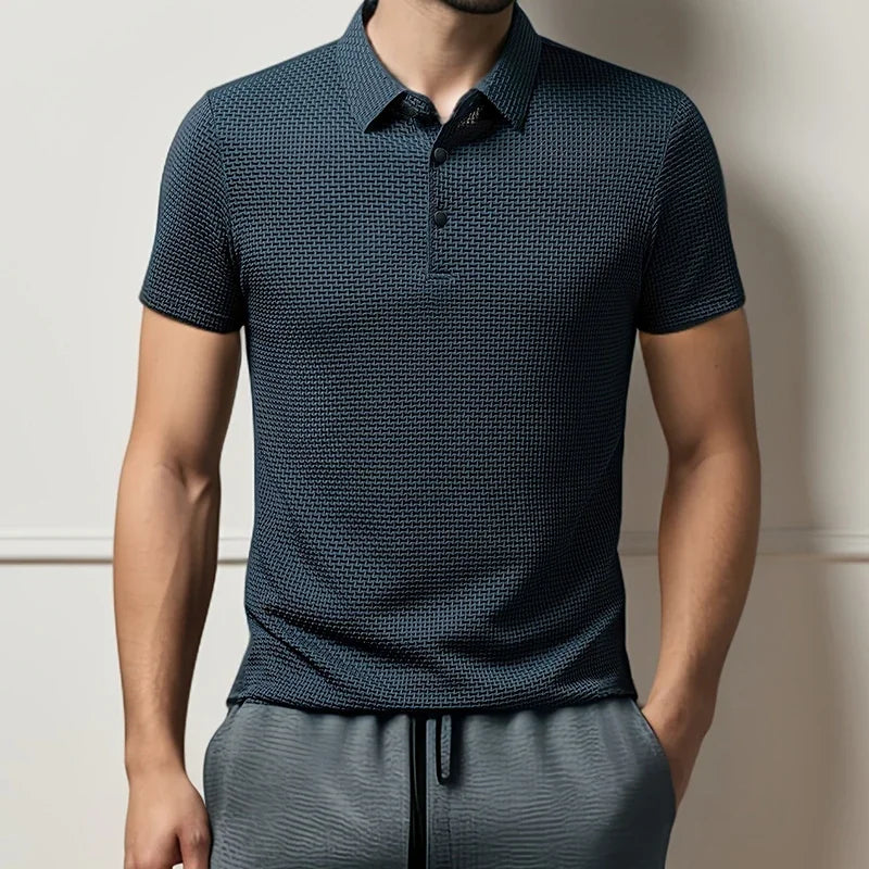 Polo de hombre con textura de hueso – Camiseta transpirable de verano