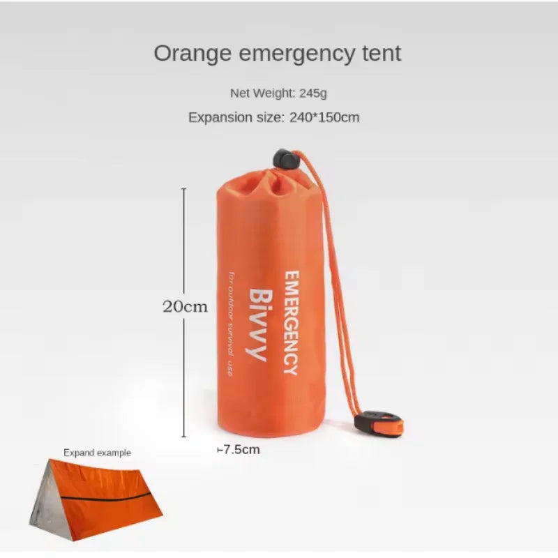 2-Person Mylar Emergency Tube Tent – Reusable Survival Shelter, Waterproof & Windproof SOS Bivy